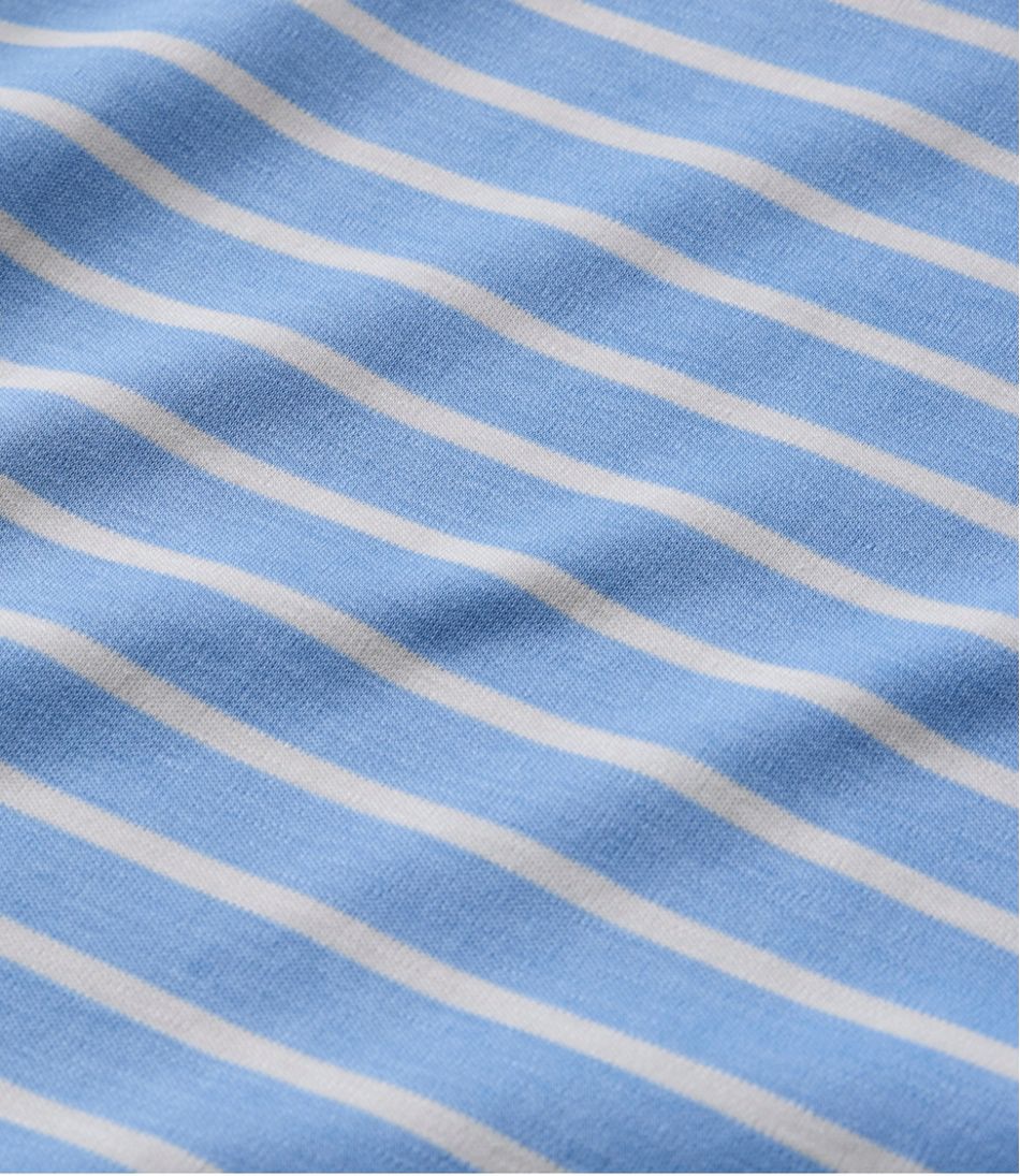 L.L.Bean Women's Pima Cotton Tee, Elbow-Sleeve Boatneck Stripe CLOTHING