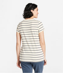 L.L.Bean Women's Soft Stretch Supima-Blend Tee, Crewneck Short-Sleeve Striped CLOTHING