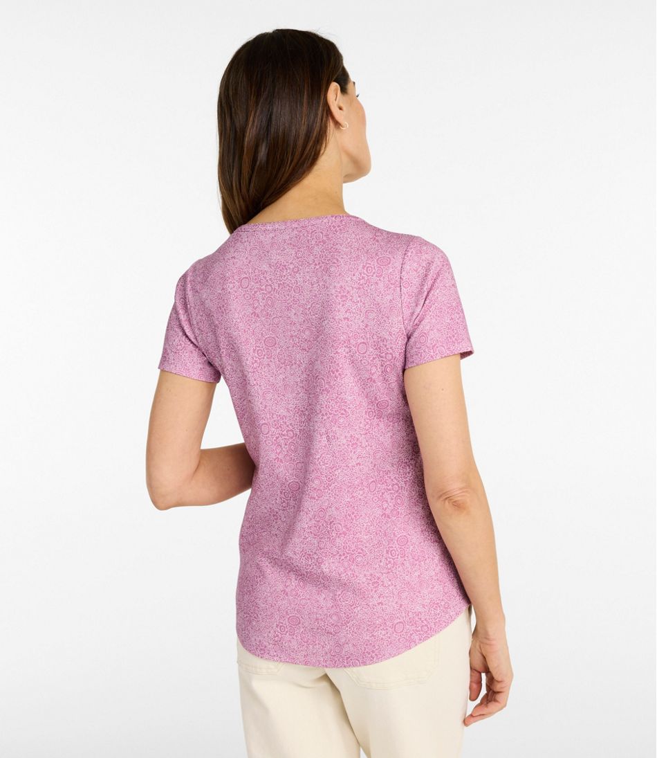 L.L.Bean Women's Tee, Short-Sleeve Notch-Neck Print CLOTHING|SALE