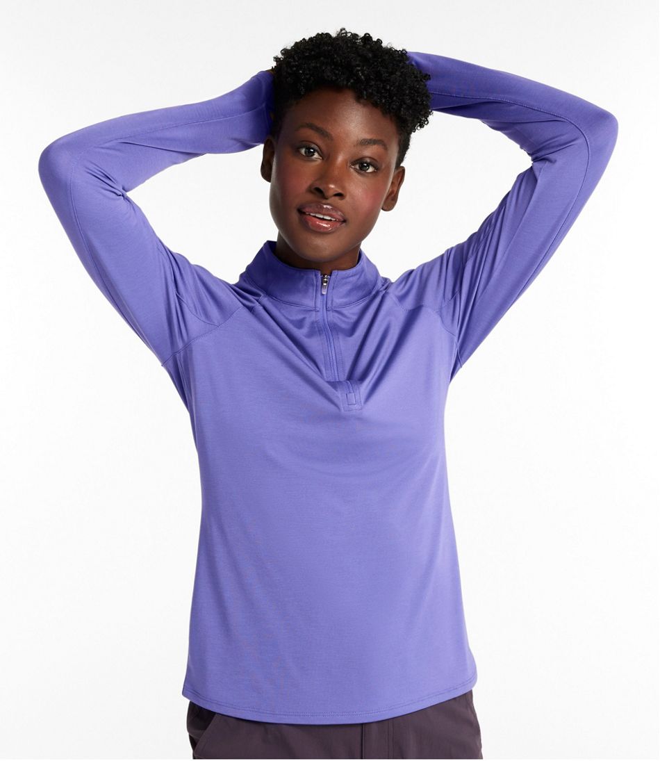 L.L.Bean Women's Access Trail Pullover, Long-Sleeve Quarter-Zip CLOTHING|SALE