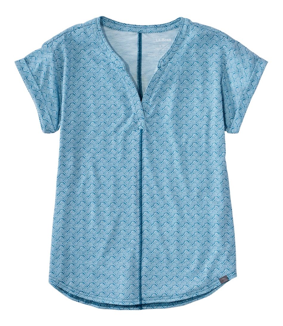 L.L.Bean Women's Streamside Tee, Short-Sleeve Splitneck Print CLOTHING|SALE