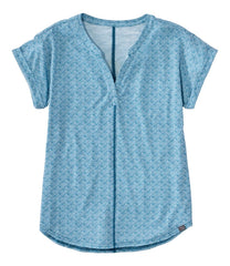 L.L.Bean Women's Streamside Tee, Short-Sleeve Splitneck Print CLOTHING|SALE