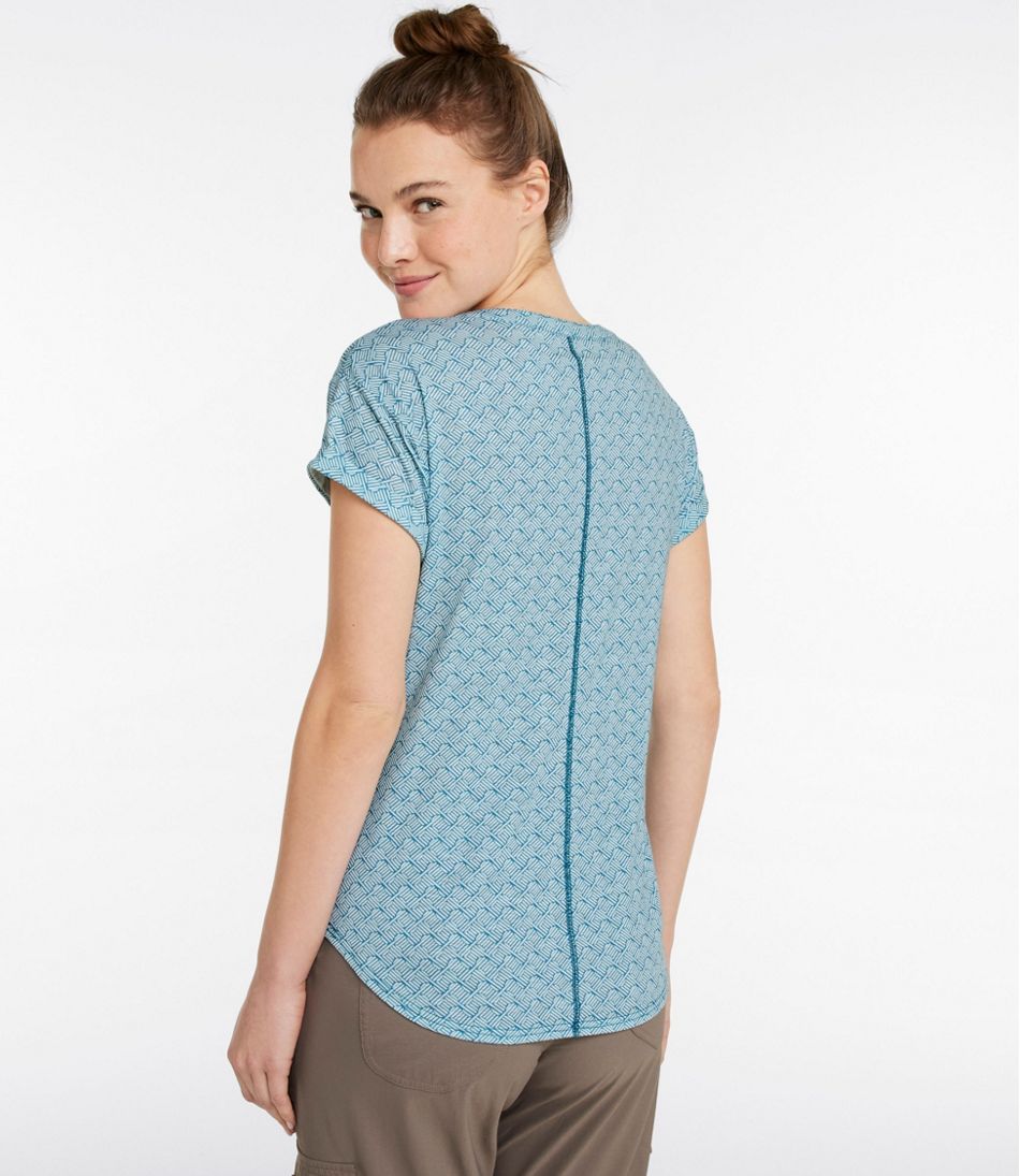 L.L.Bean Women's Streamside Tee, Short-Sleeve Splitneck Print CLOTHING|SALE