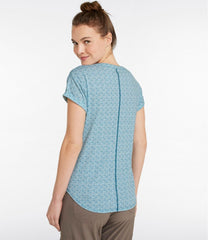 L.L.Bean Women's Streamside Tee, Short-Sleeve Splitneck Print CLOTHING|SALE