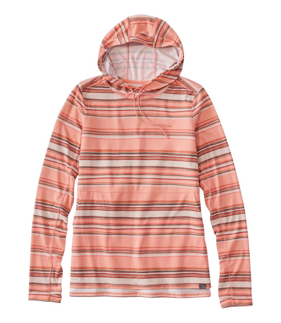 L.L.Bean Women's Everyday SunSmart® Hooded Pullover, Long-Sleeve Stripe CLOTHING|SALE