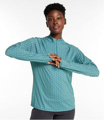 L.L.Bean Women's Access Trail Pullover, Long-Sleeve Quarter-Zip Print CLOTHING