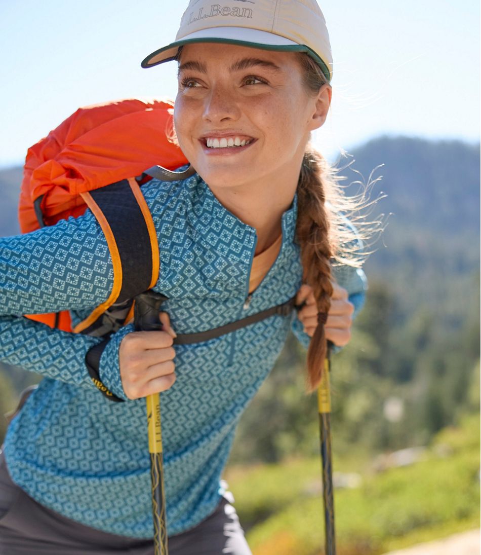 L.L.Bean Women's Access Trail Pullover, Long-Sleeve Quarter-Zip Print CLOTHING
