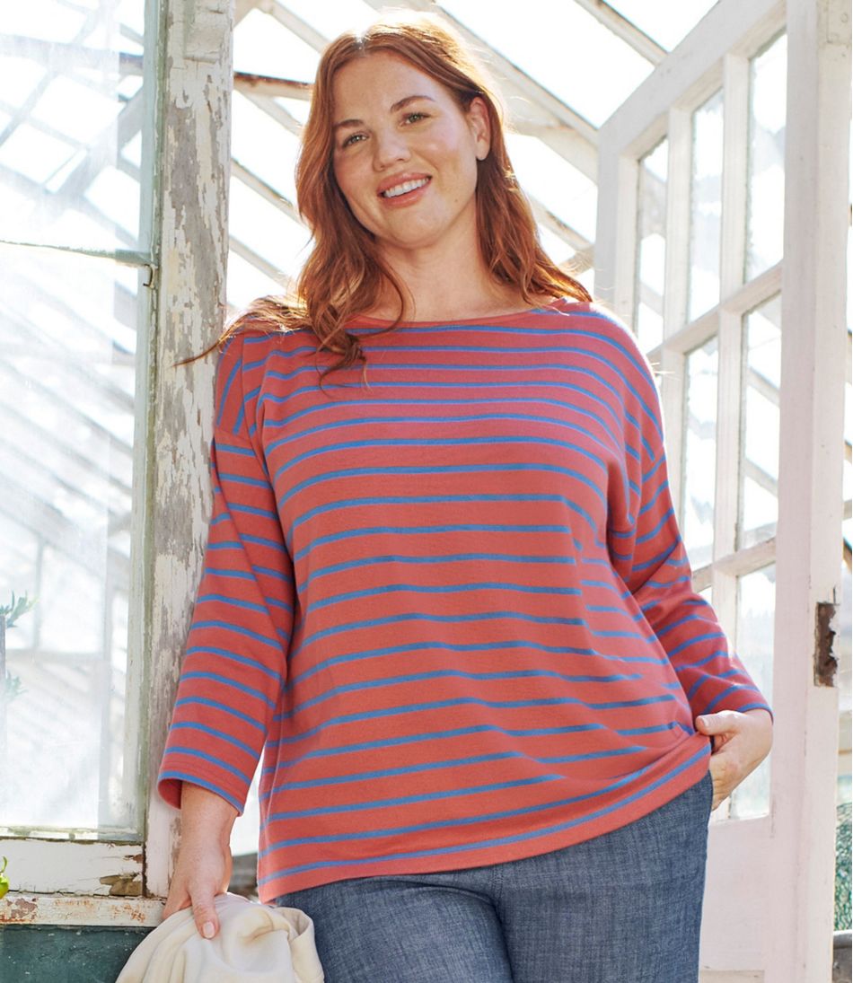 L.L.Bean Women's Heritage Mariner Top, Boatneck Three-Quarter-Sleeve Stripe CLOTHING|SALE