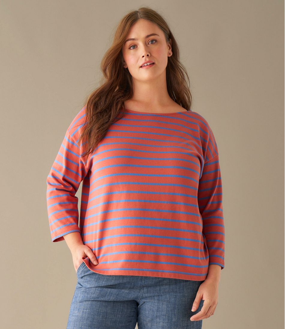 L.L.Bean Women's Heritage Mariner Top, Boatneck Three-Quarter-Sleeve Stripe CLOTHING|SALE