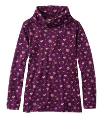 L.L.Bean Women's Pima Cotton Tee, Long-Sleeve Cowlneck Print CLOTHING|SALE