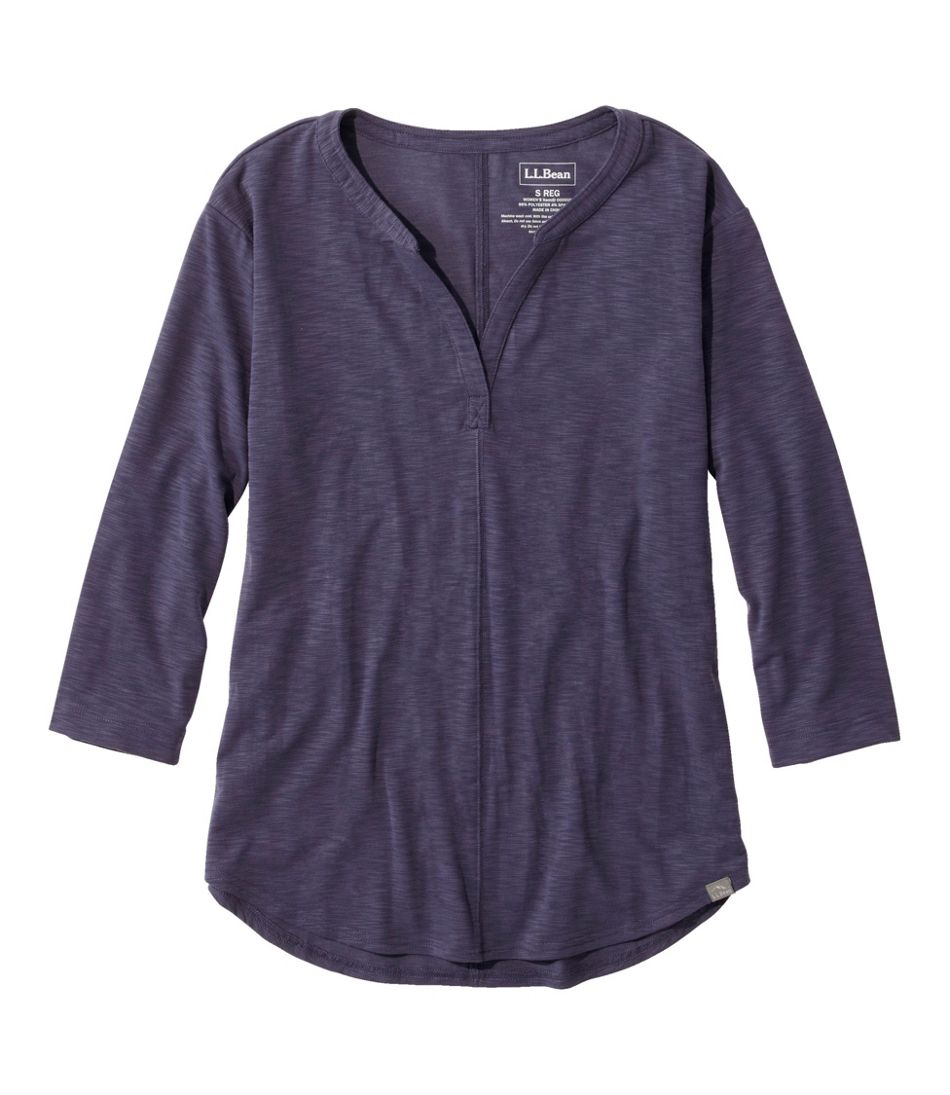 L.L.Bean Women's Streamside Tee, Three-Quarter-Sleeve Splitneck CLOTHING|SALE