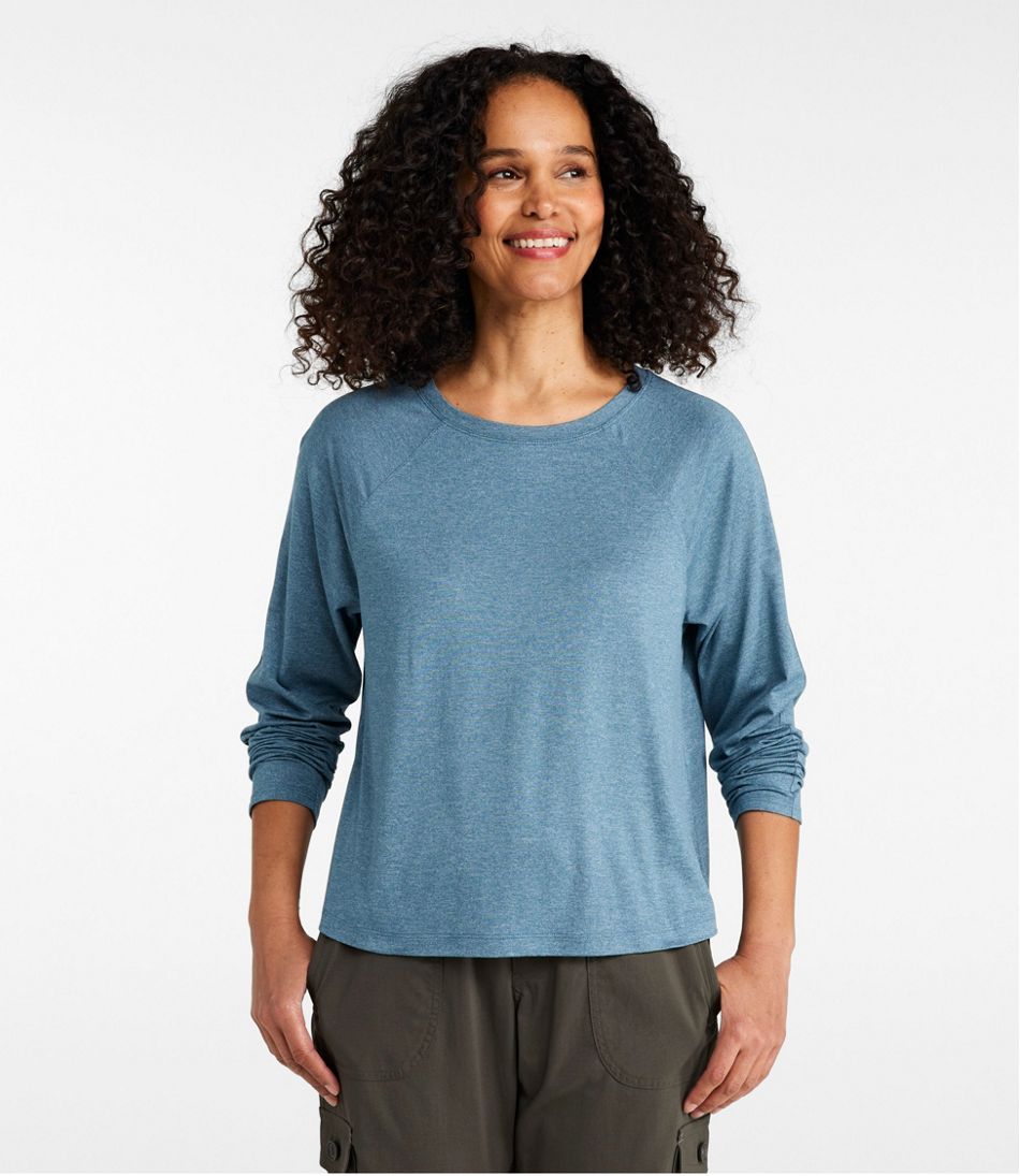 L.L.Bean Women's Movement Essential Tee, Long-Sleeve Cropped CLOTHING|SALE