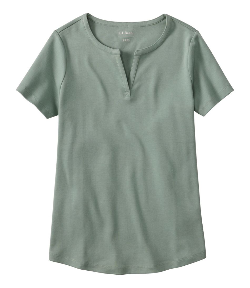 L.L.Bean Women's Tee, Short-Sleeve Notch-Neck CLOTHING