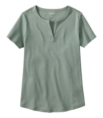 L.L.Bean Women's Tee, Short-Sleeve Notch-Neck CLOTHING