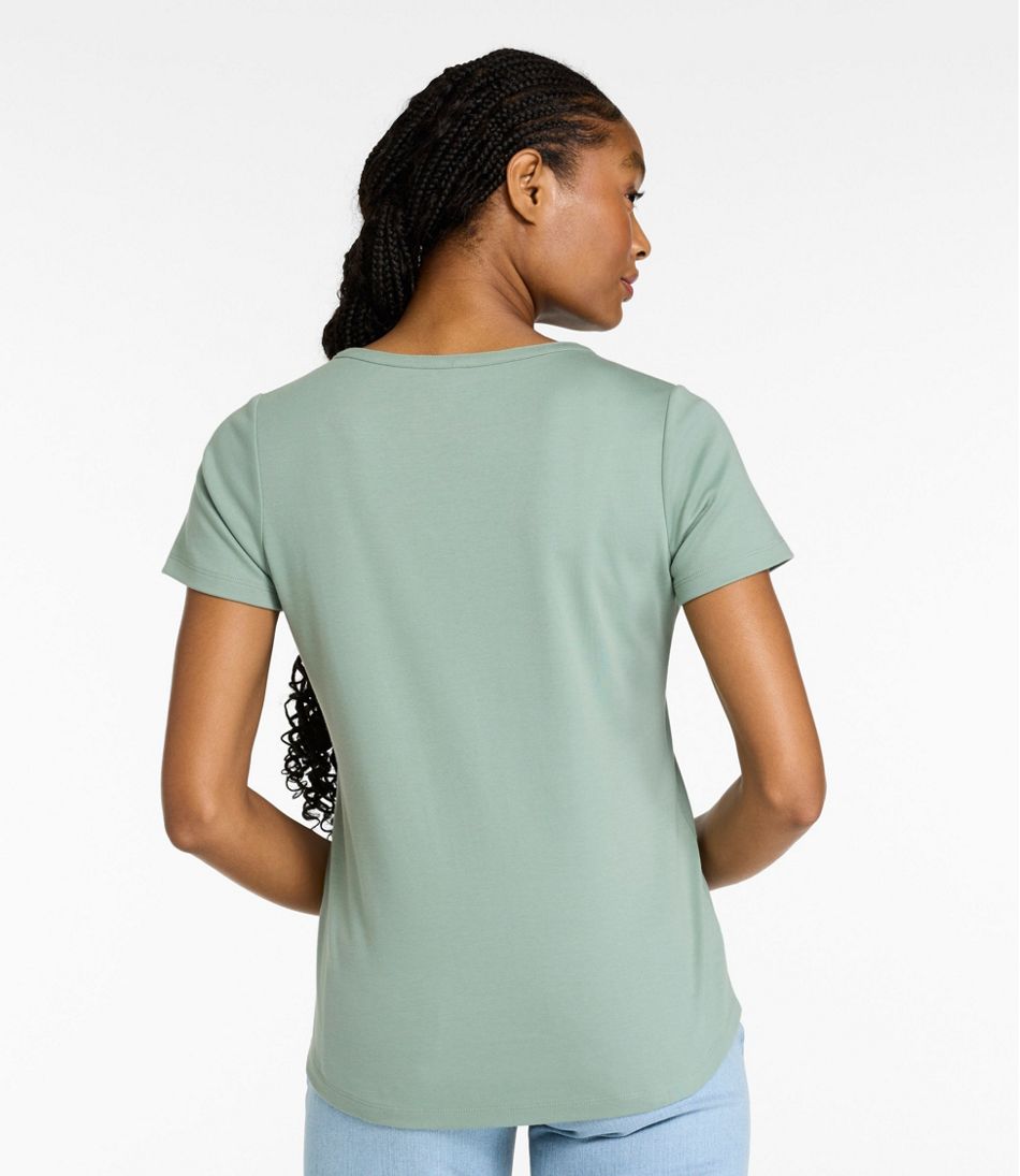L.L.Bean Women's Tee, Short-Sleeve Notch-Neck CLOTHING