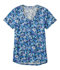 L.L.Bean Women's Organic Cotton Tee, V-Neck Short-Sleeve Print CLOTHING