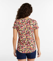 L.L.Bean Women's Organic Cotton Tee, V-Neck Short-Sleeve Print CLOTHING
