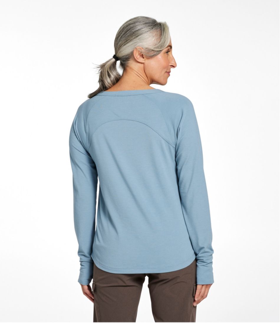 L.L.Bean Women's Ribbed Performance Tee, Long-Sleeve Splitneck CLOTHING|SALE