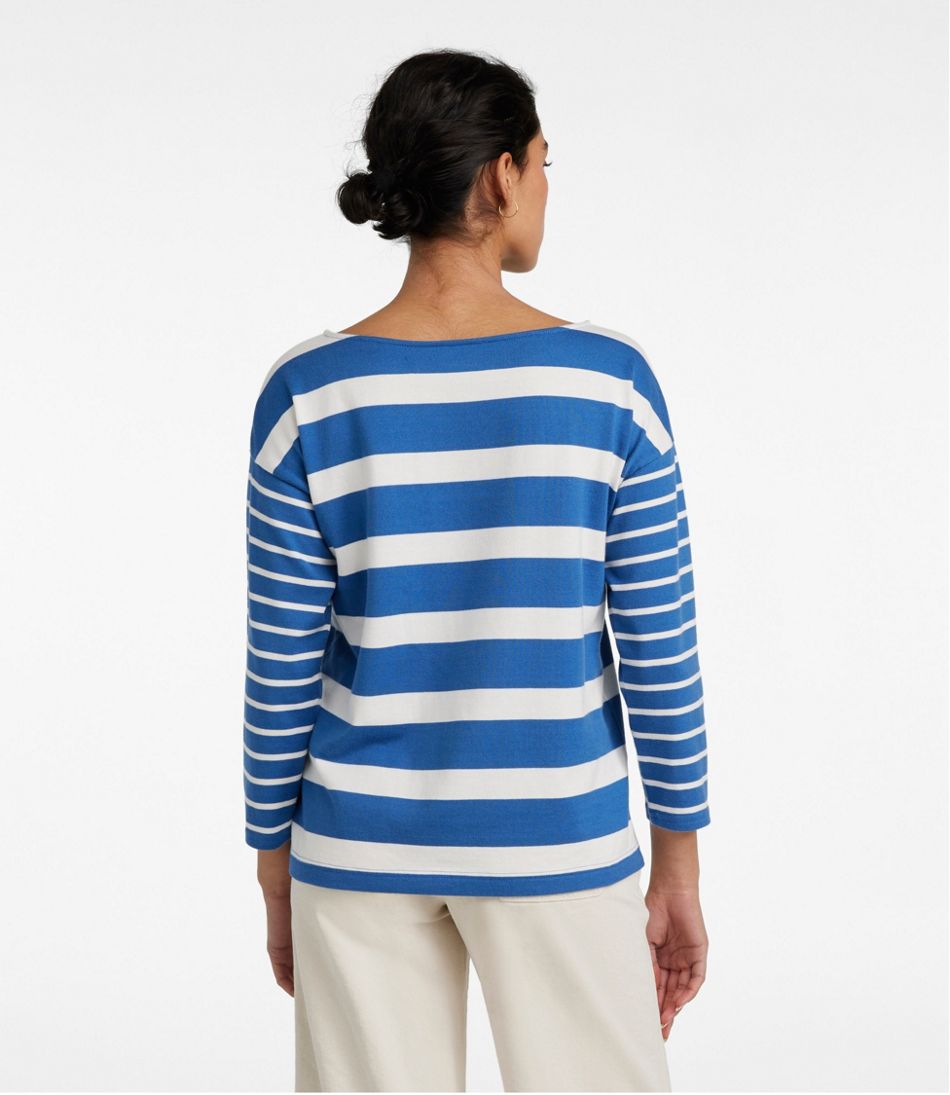 L.L.Bean Women's Heritage Mariner Top, Boatneck Three-Quarter-Sleeve Blocked Stripe CLOTHING|SALE