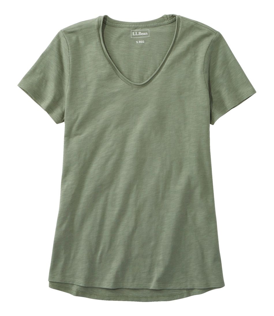 L.L.Bean Women's Organic Cotton Tee, V-Neck Short-Sleeve CLOTHING|SALE