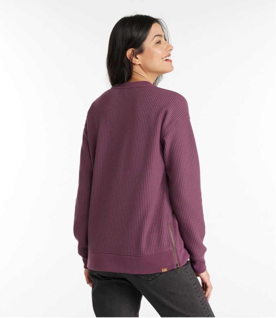 L.L.Bean Women's Birchwood Brushed Waffle Top, Crewneck CLOTHING|SALE