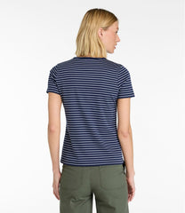 L.L.Bean Women's Pima Cotton Tee, Short-Sleeve Crewneck Stripe CLOTHING