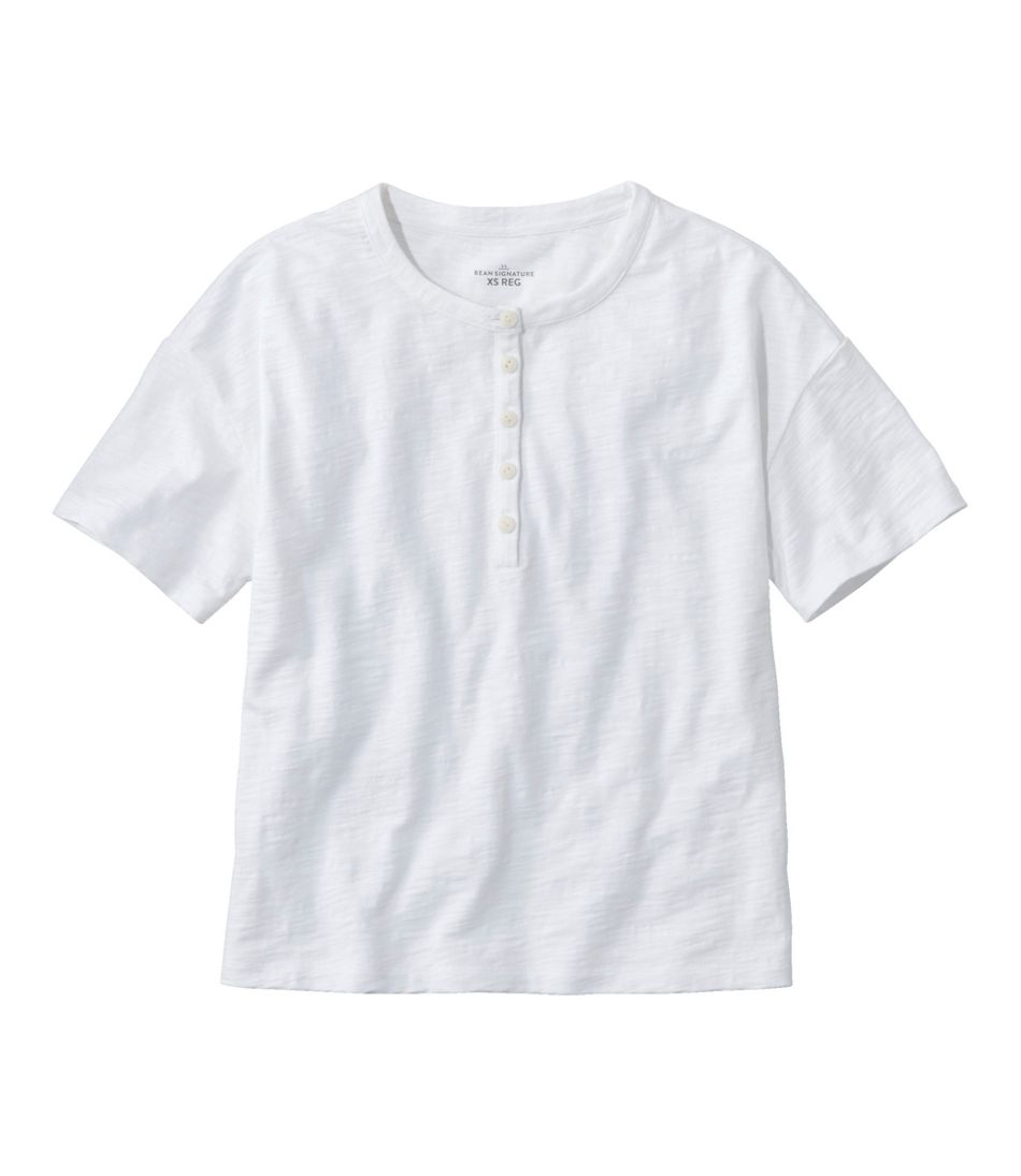 L.L.Bean Women's Signature Slub Tee, Short-Sleeve Henley CLOTHING|SALE