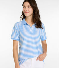 L.L.Bean Women's Premium Double L Polo, Short-Sleeve Relaxed Fit Stripe CLOTHING