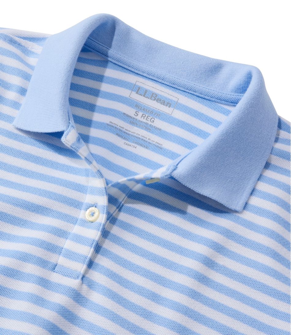 L.L.Bean Women's Premium Double L Polo, Short-Sleeve Relaxed Fit Stripe CLOTHING