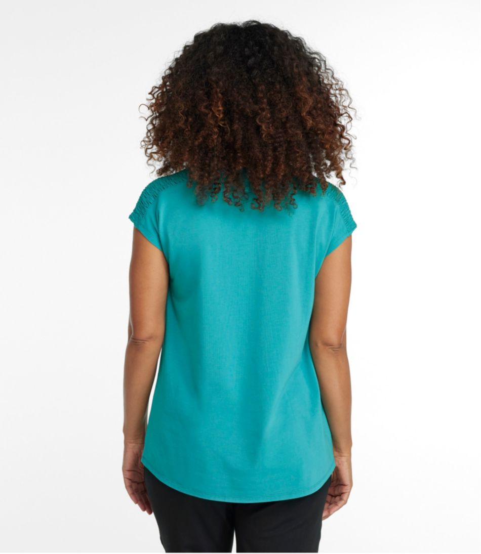L.L.Bean Women's Beyond Soft V-Neck Tee, Short Sleeve CLOTHING|SALE