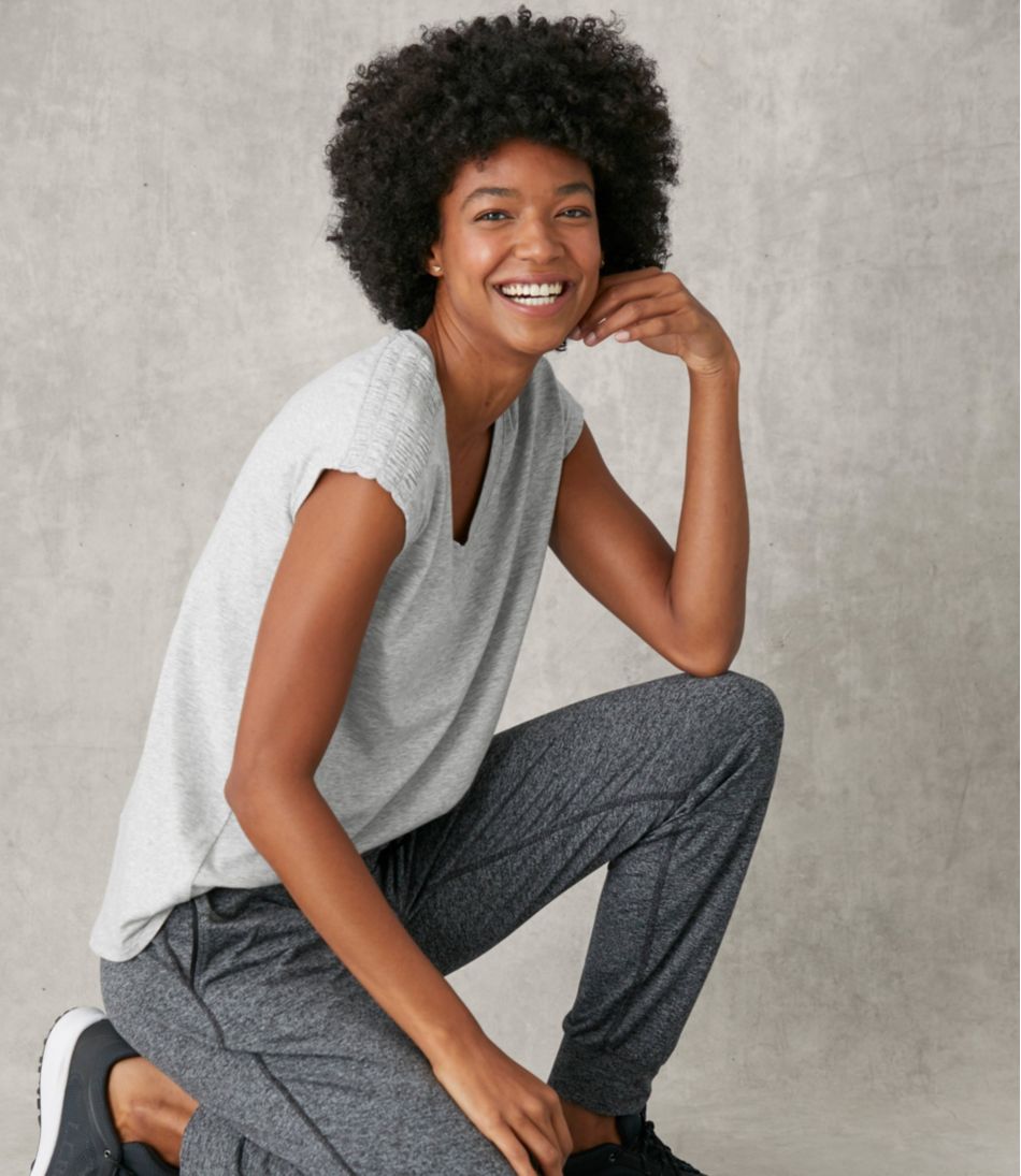 L.L.Bean Women's Beyond Soft V-Neck Tee, Short Sleeve CLOTHING|SALE