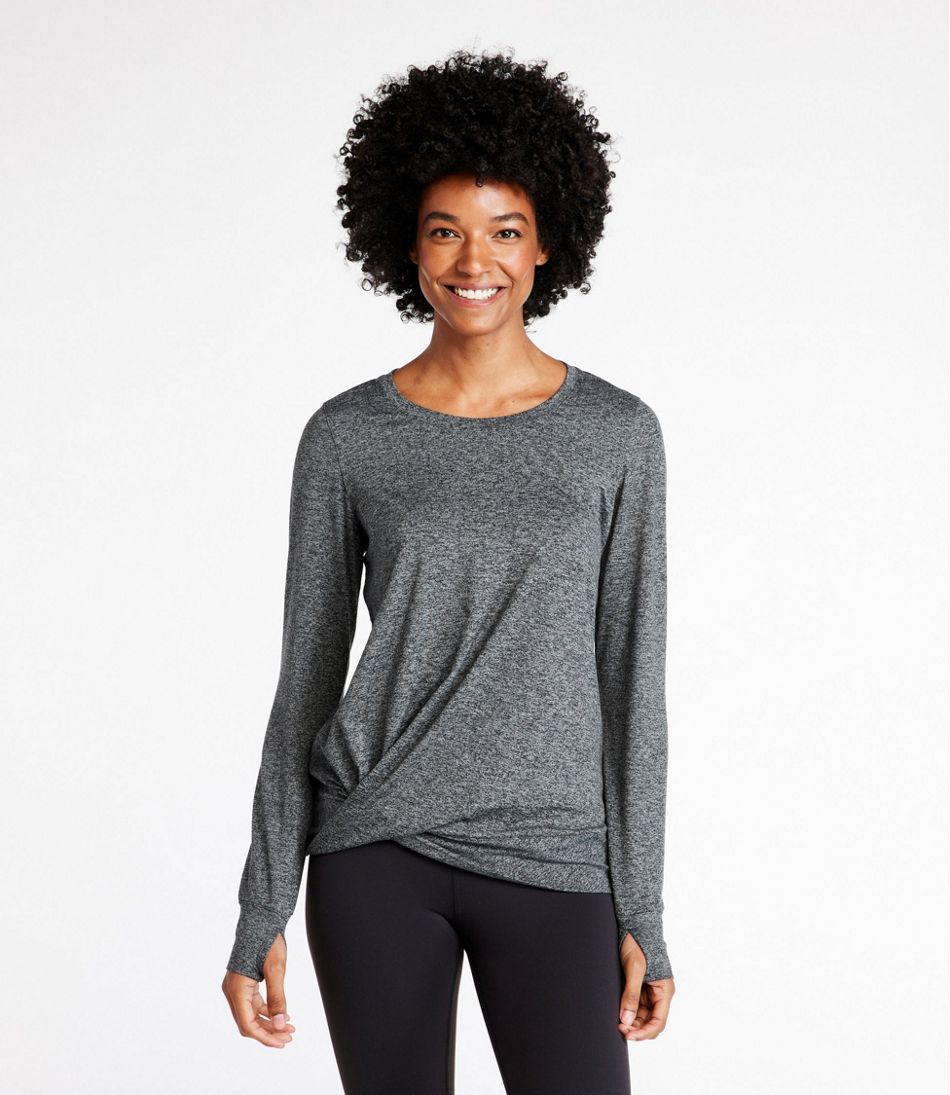 L.L.Bean Women's VentureSoft Twist-Front Top, Long-Sleeve CLOTHING|SALE