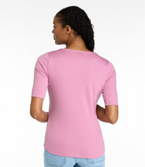 L.L.Bean Women's Pima Cotton Tee, Elbow-Sleeve Boatneck CLOTHING