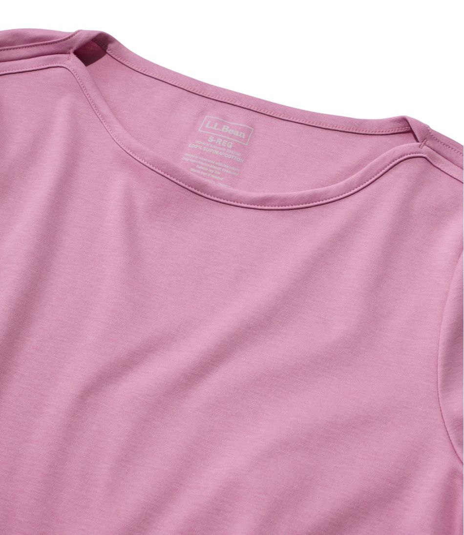 L.L.Bean Women's Pima Cotton Tee, Elbow-Sleeve Boatneck CLOTHING