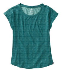 L.L.Bean Women's Streamside Tee, Short-Sleeve Ruched Crew Print CLOTHING|SALE