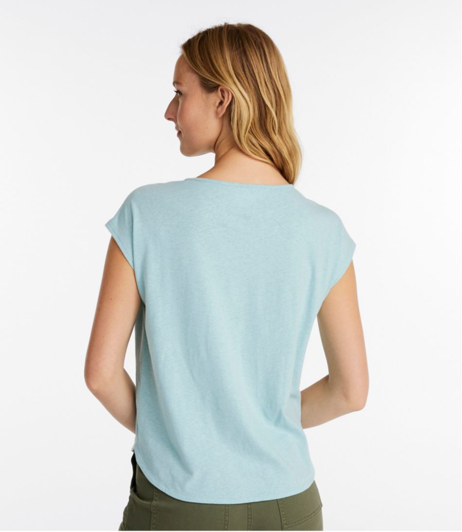 L.L.Bean Women's Linen/Cotton Tee, Short-Sleeve Scoopneck CLOTHING