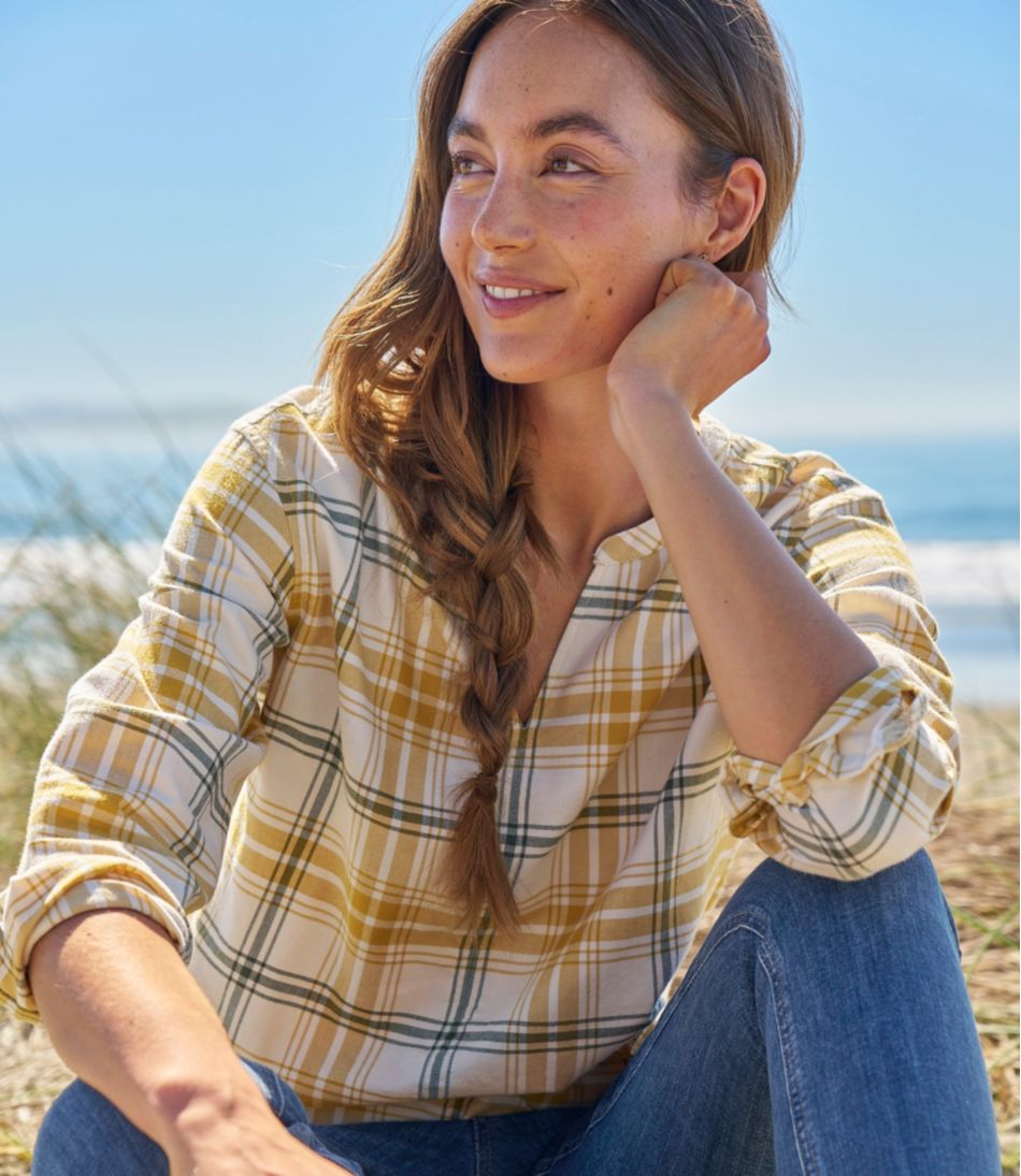 L.L.Bean Women's Whisperweight Flannel Popover Shirt CLOTHING|SALE