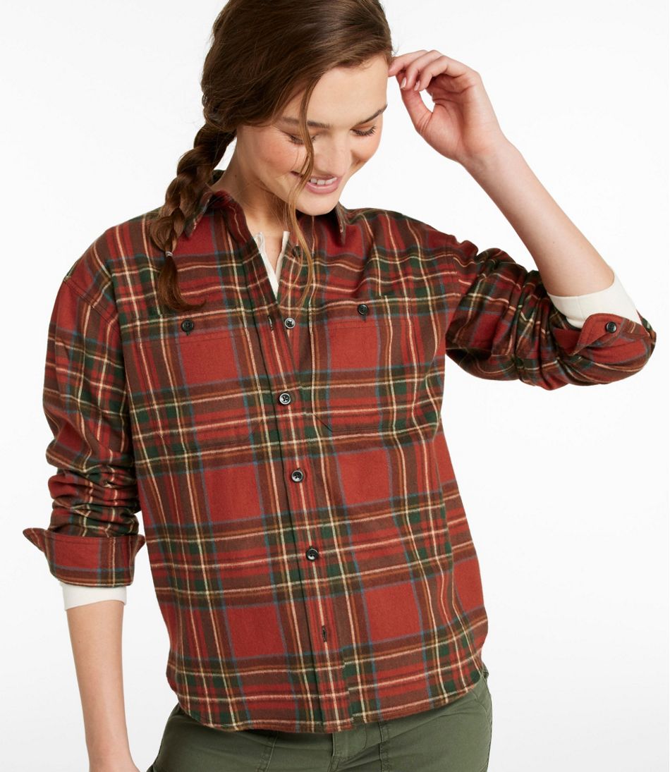 L.L.Bean Women's Scotch Plaid Flannel Shirt, Boyfriend CLOTHING|SALE
