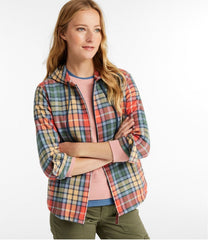 L.L.Bean Women's Scotch Plaid Flannel Shirt, Relaxed Zip Hoodie CLOTHING|SALE