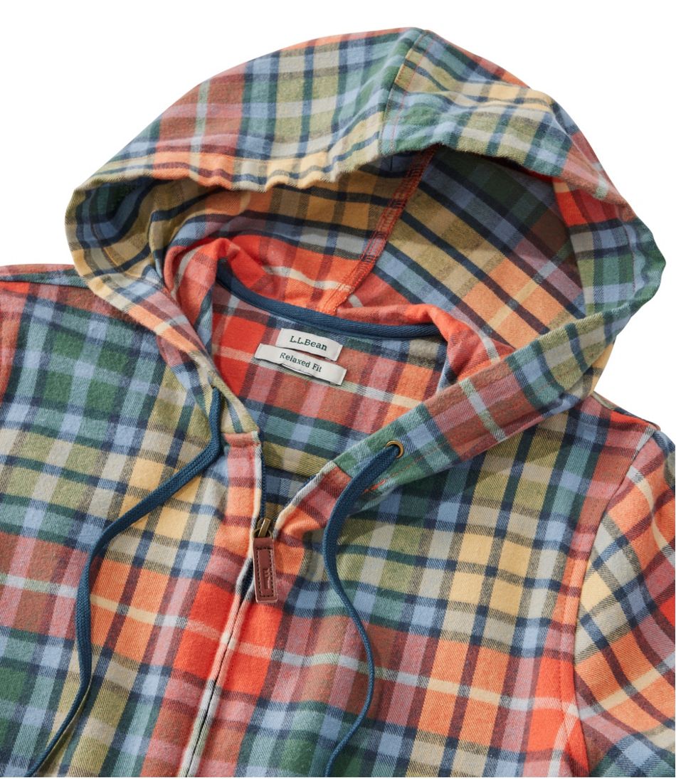 L.L.Bean Women's Scotch Plaid Flannel Shirt, Relaxed Zip Hoodie CLOTHING|SALE
