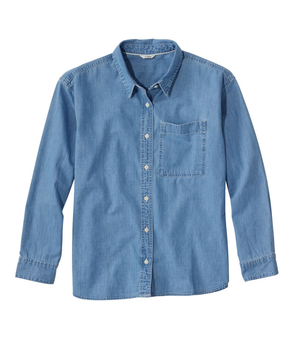 L.L.Bean Women's Denim Boyfriend Shirt CLOTHING
