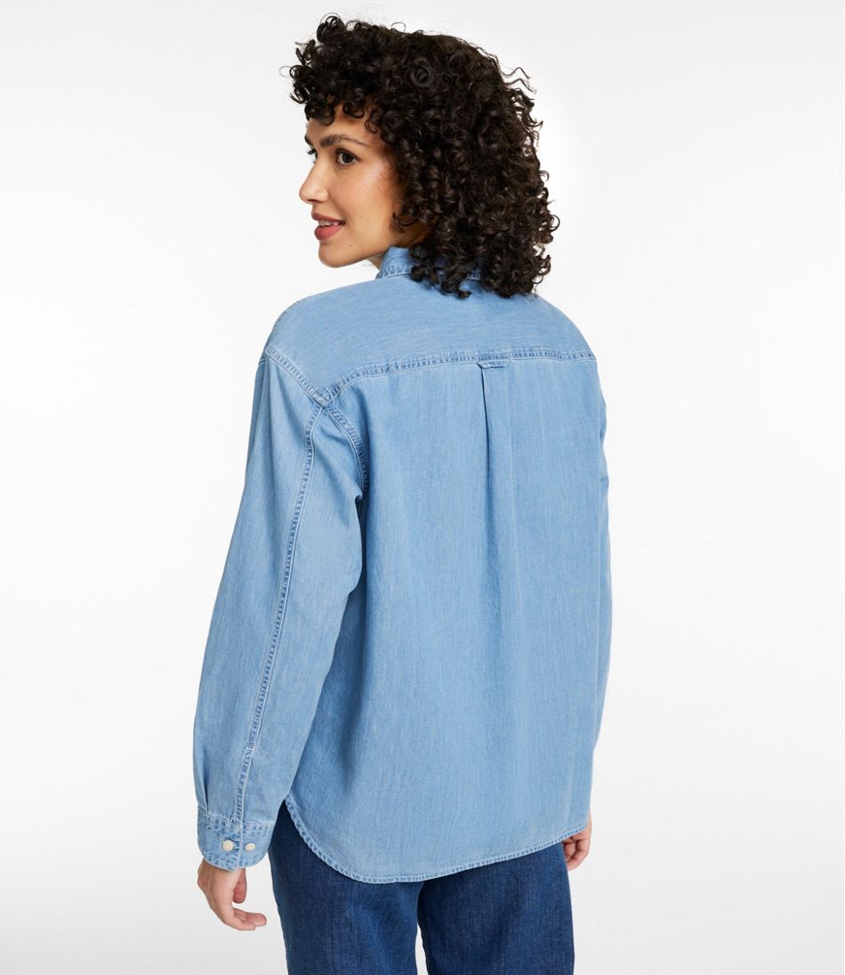 L.L.Bean Women's Denim Boyfriend Shirt CLOTHING