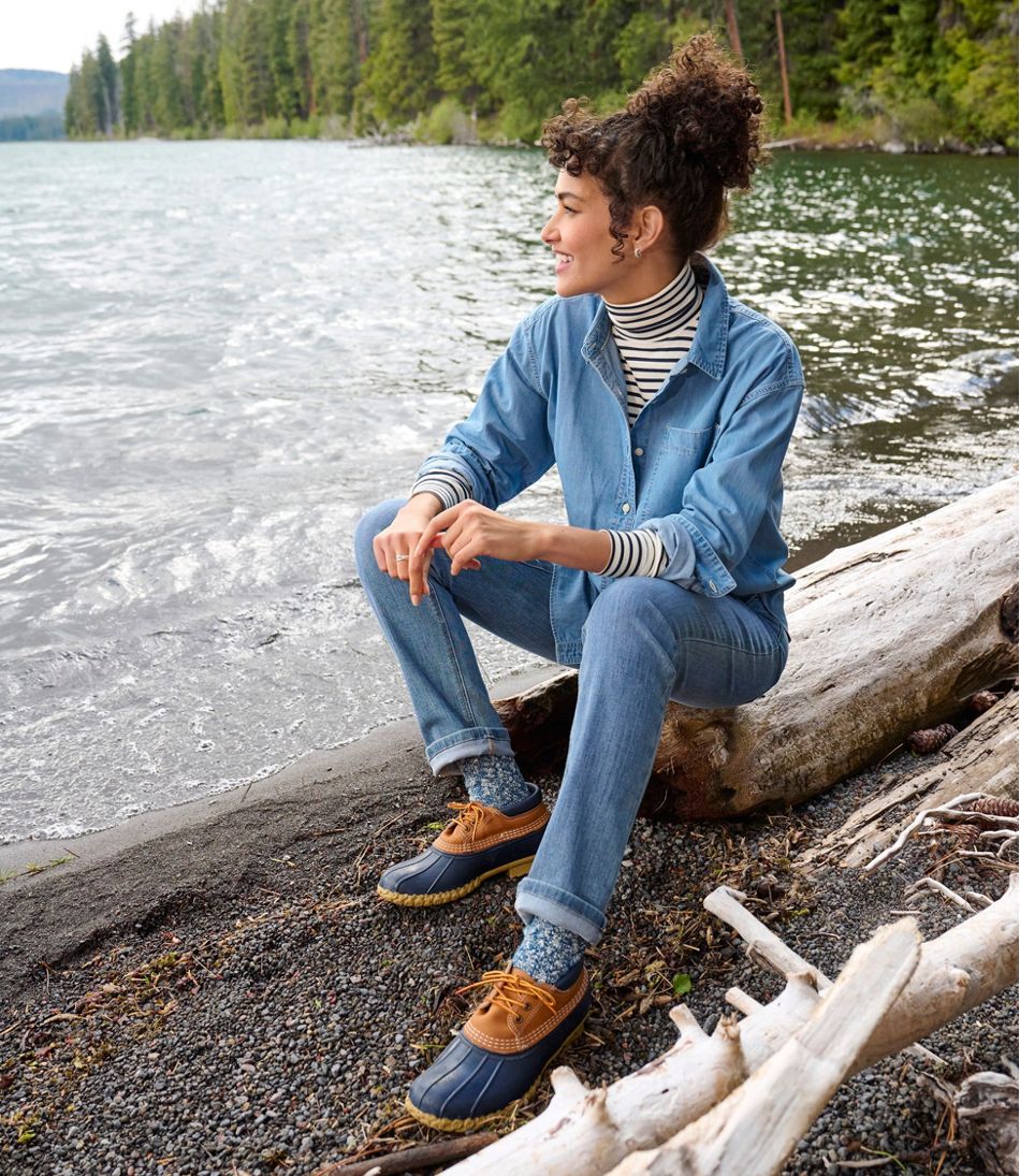 L.L.Bean Women's Denim Boyfriend Shirt CLOTHING