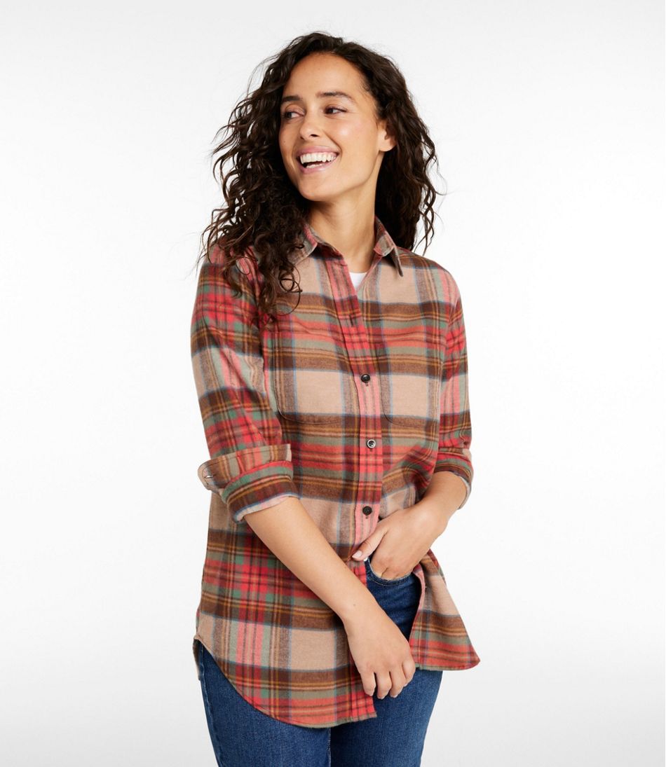 L.L.Bean Women's Scotch Plaid Flannel Shirt, Tunic CLOTHING|SALE