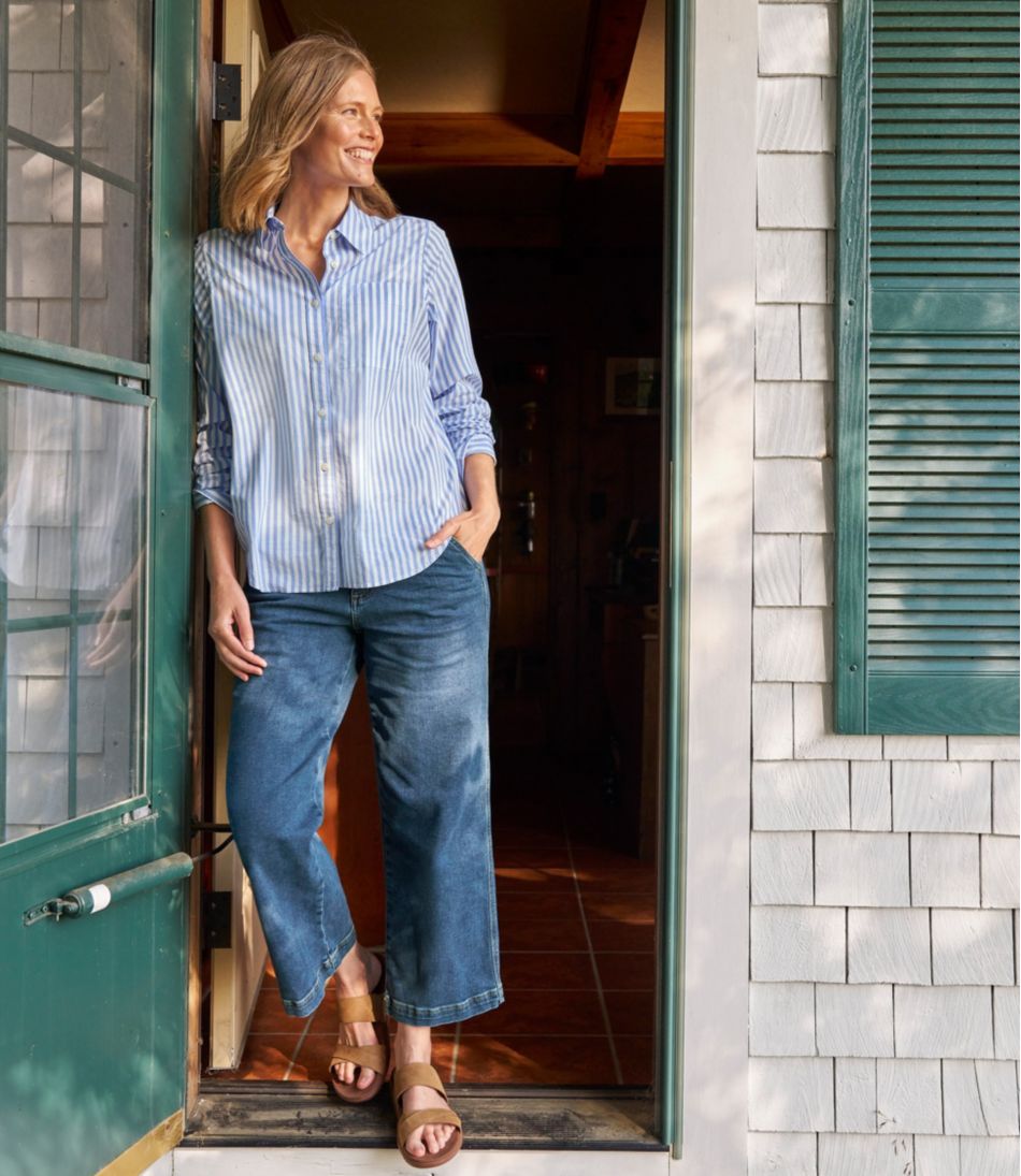 L.L.Bean Women's Essential Cotton Poplin Shirt, Long-Sleeve CLOTHING|SALE