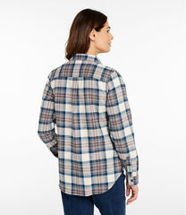 L.L.Bean Women's Scotch Plaid Flannel Shirt, Quarter-Zip CLOTHING