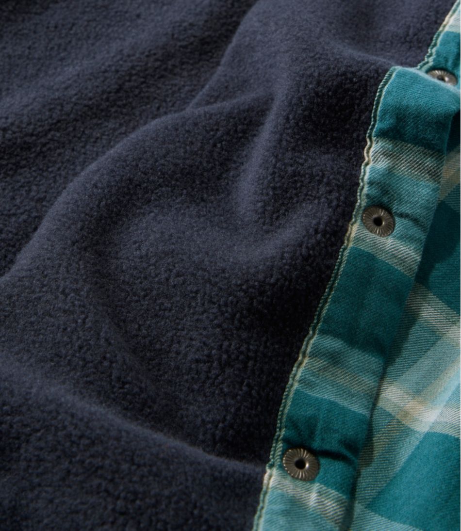 L.L.Bean Women's Fleece-Lined Flannel Shirt, Snap-Front Plaid CLOTHING