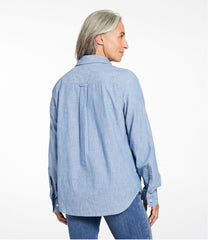 L.L.Bean Women's Essential Cotton Shirt, Chambray Long Sleeve CLOTHING