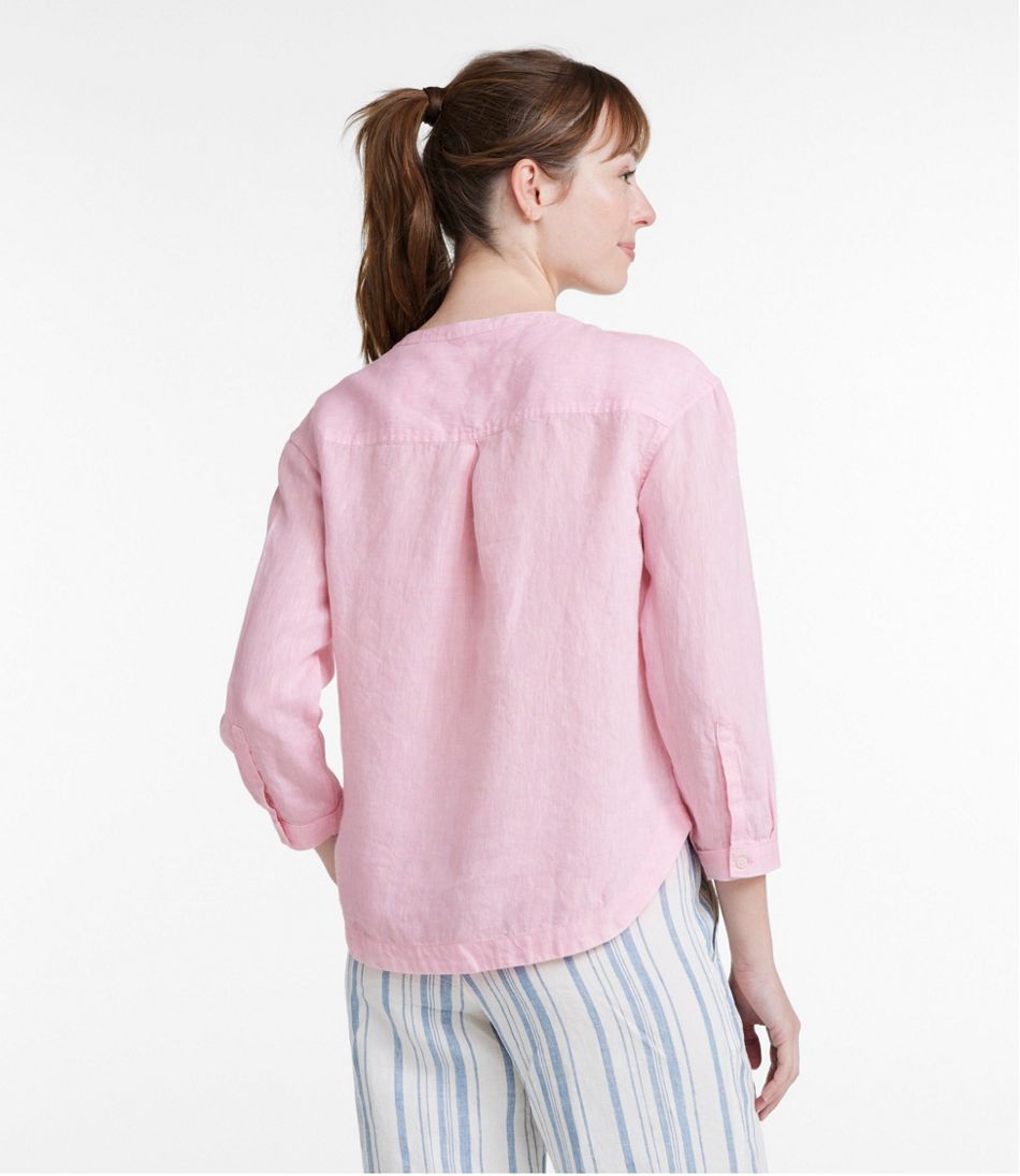 L.L.Bean Women's Premium Washable Linen Shirt, Splitneck CLOTHING|SALE