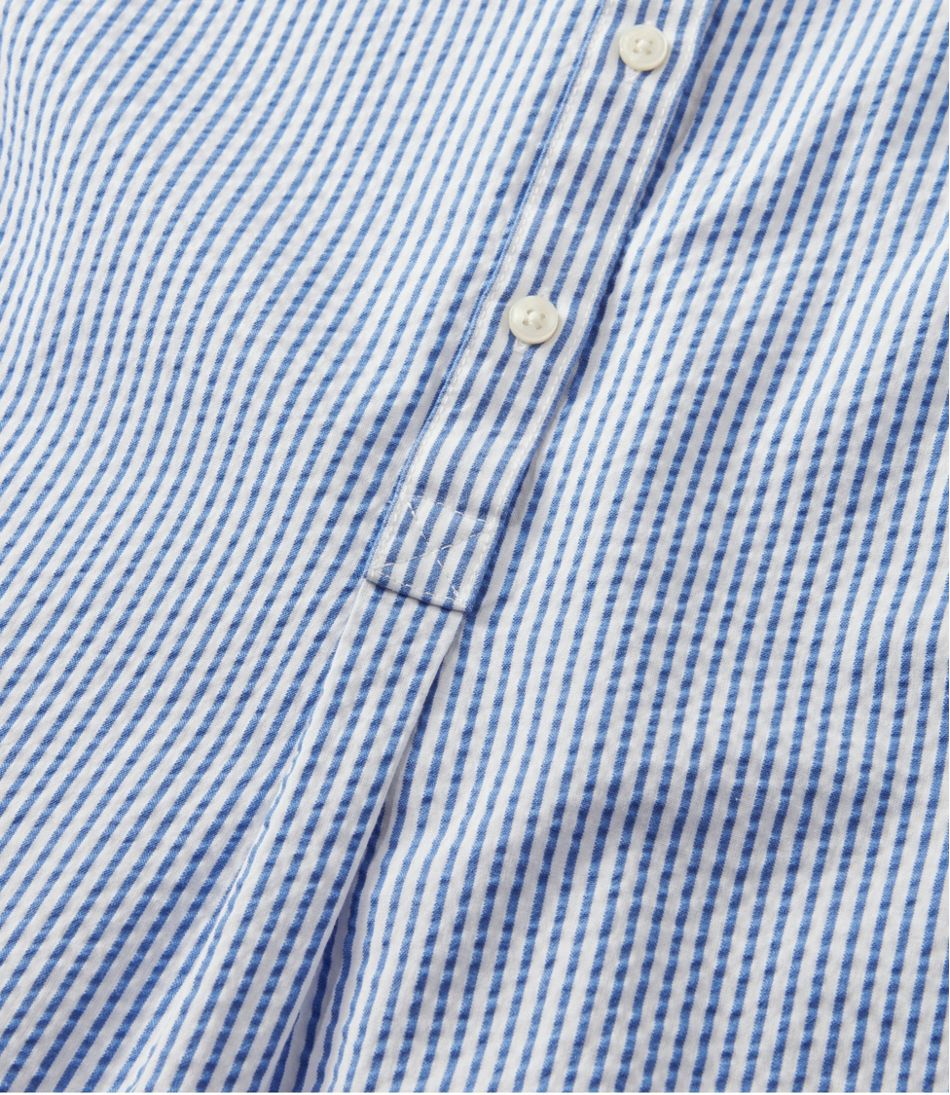 L.L.Bean Women's Vacationland Seersucker Shirt, Short-Sleeve Popover Stripe CLOTHING|SALE